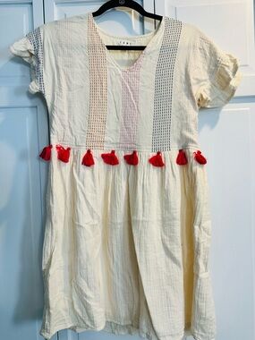THML Women’s  Cotton Dress with Tassel Trim